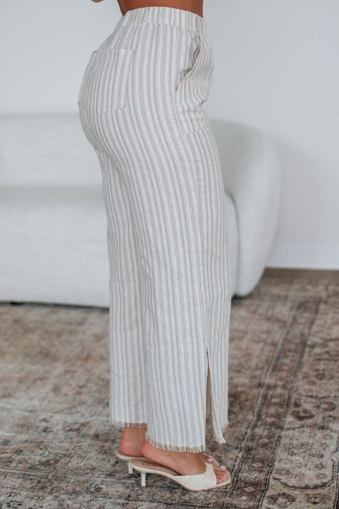 Emmaly Striped Linen Pants