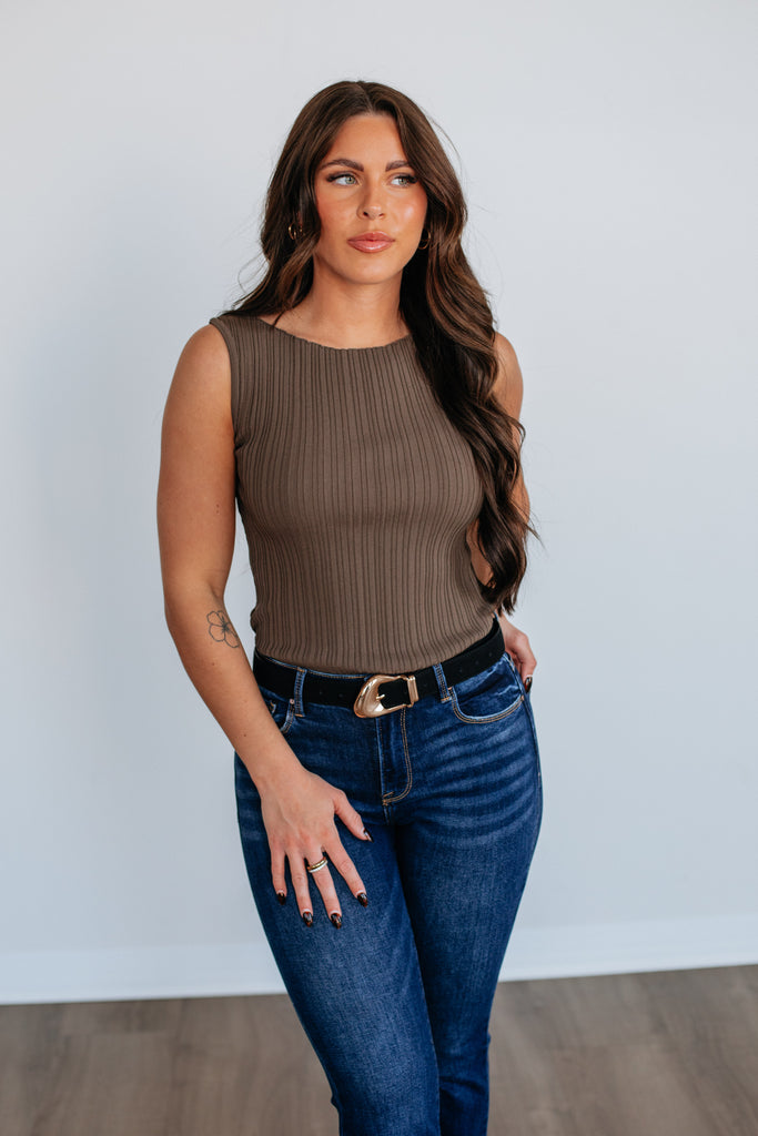 Missie Ribbed Tank - Cocoa
