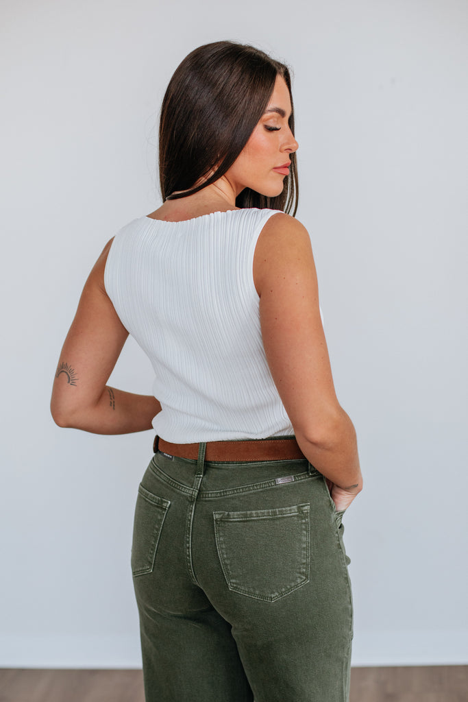 Missie Ribbed Tank - Ivory