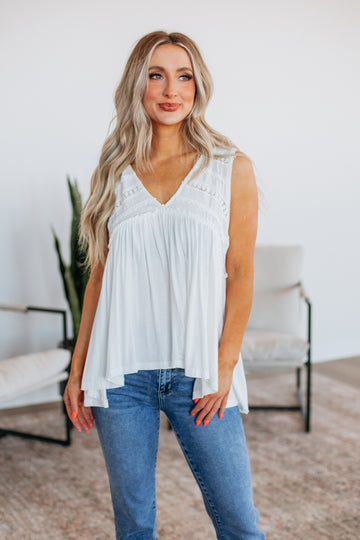 Dovile Babydoll Tank - Ivory
