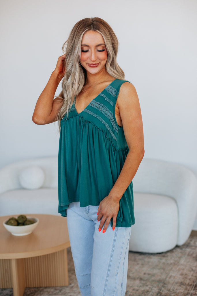 Dovile Babydoll Tank - Peacock