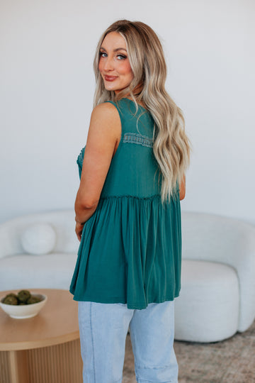 Dovile Babydoll Tank - Peacock