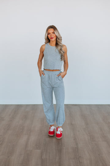 Dax Two-Piece Lounge Set - Heather Grey