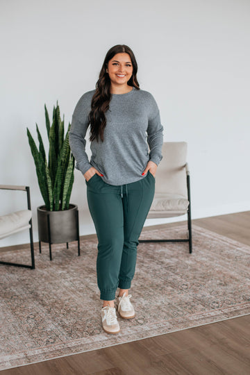 Laura Long Sleeve Top - Heather Grey