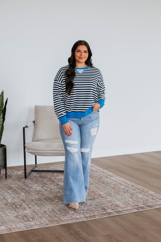 Devann Striped Crewneck