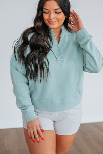 Ellie Half-Zip Pullover - Ice Blue