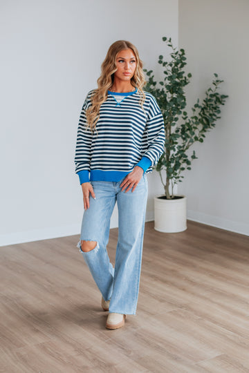 Devann Striped Crewneck