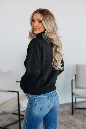 Ellie Half-Zip Pullover - Black