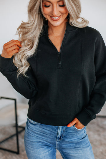 Ellie Half-Zip Pullover - Black