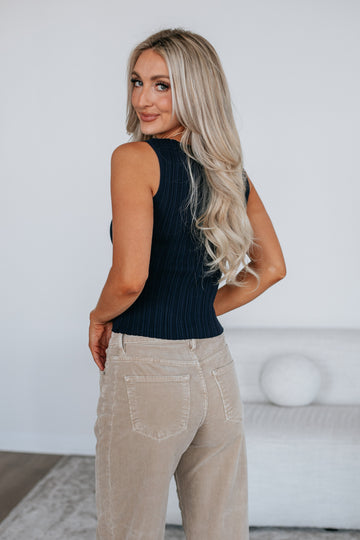 Missie Ribbed Tank - Navy