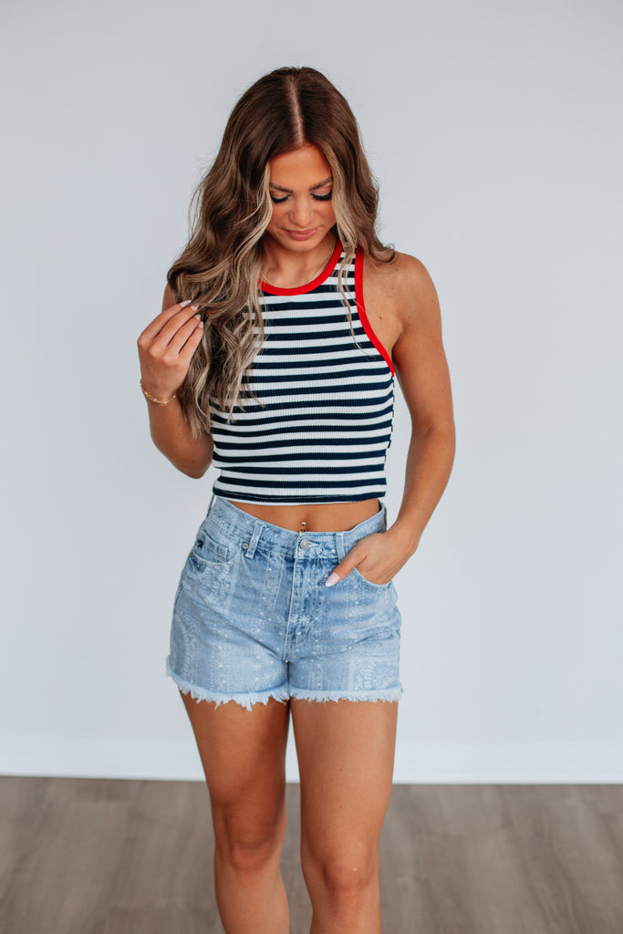 Torin Striped Tank - Navy Mix