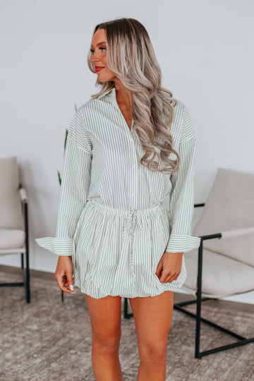 Aella Striped Button Down