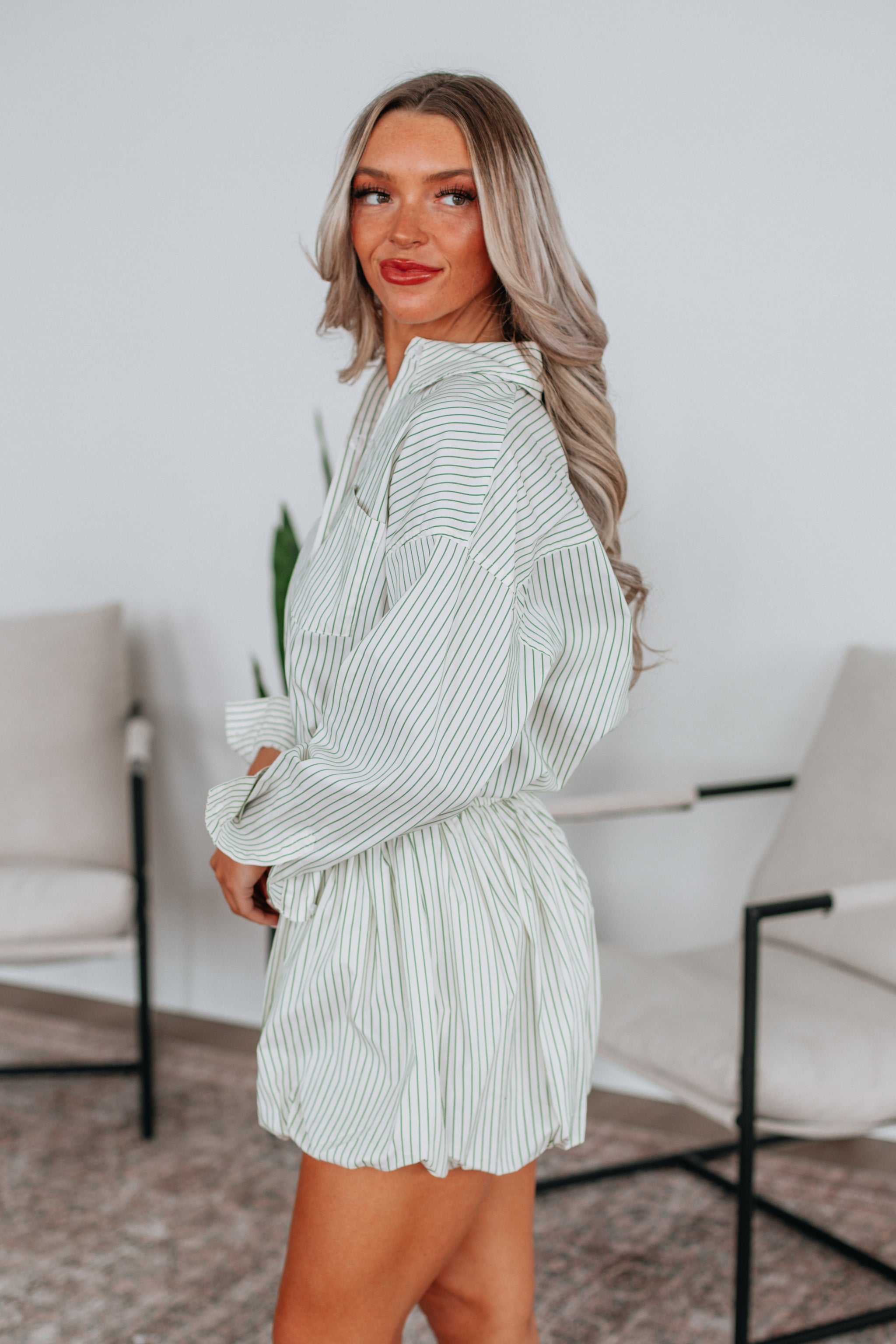 Aella Striped Button Down