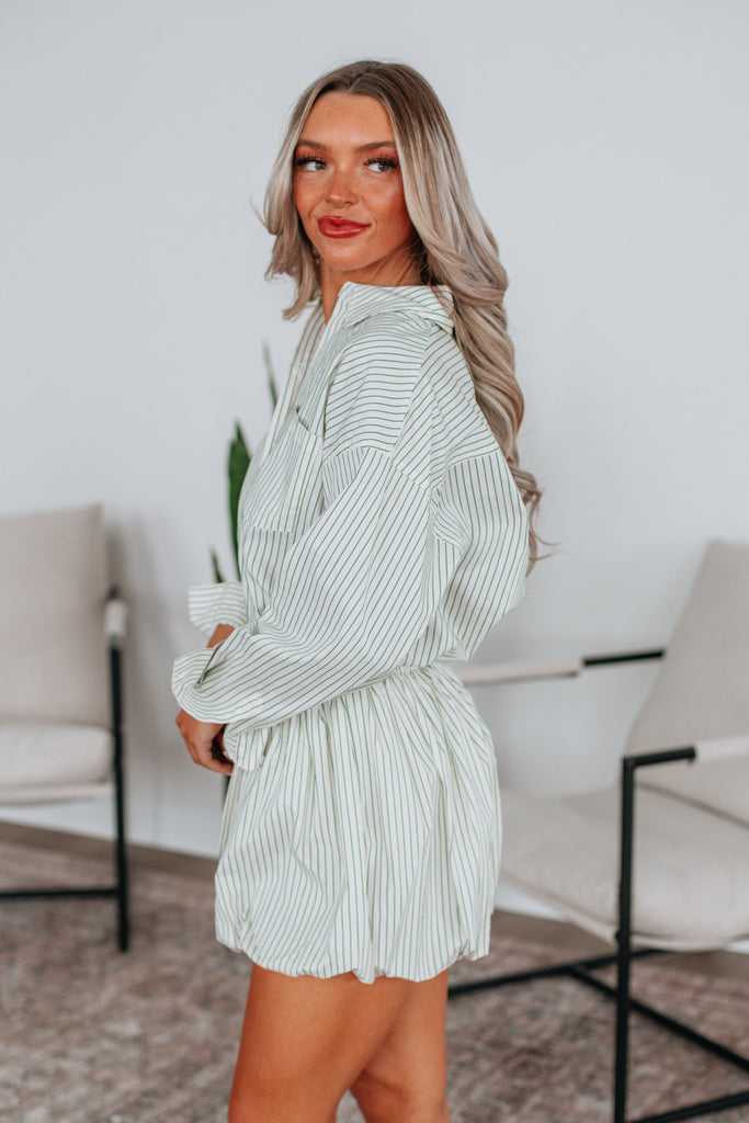 Aella Striped Button Down