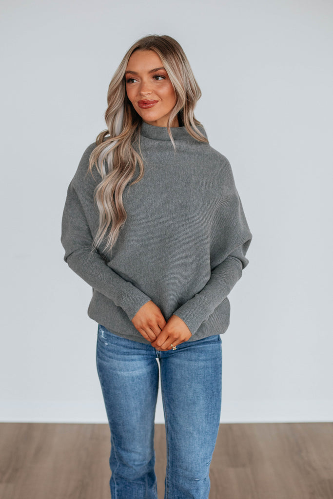 Gretchen Dolman Sweater - Grey