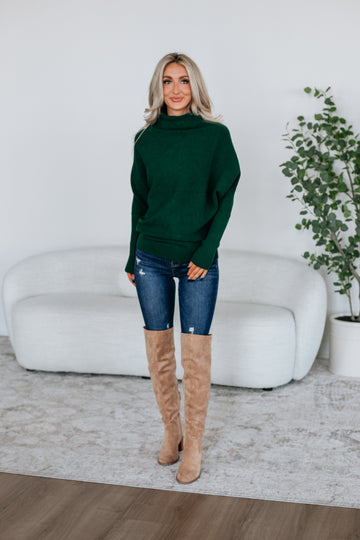 Gretchen Dolman Sweater - Hunter Green