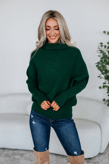 Gretchen Dolman Sweater - Hunter Green