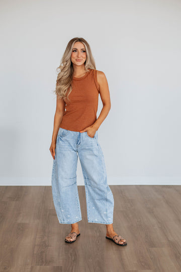 Harlea Striped Tank - Camel Mix