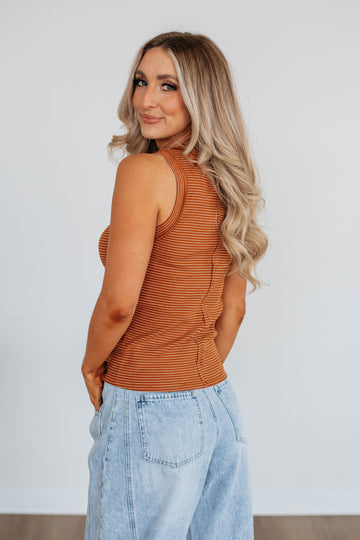 Harlea Striped Tank - Camel Mix