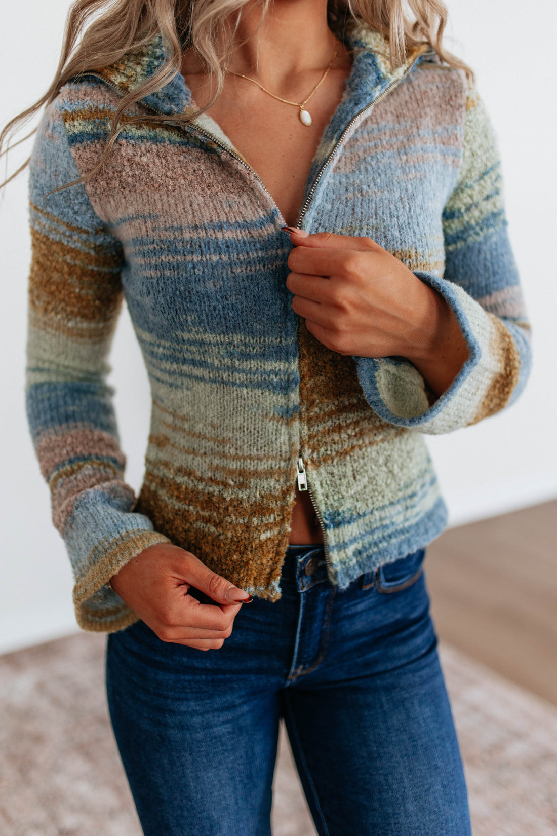 Sunny Knit Sweater - Dusty Blue Mix