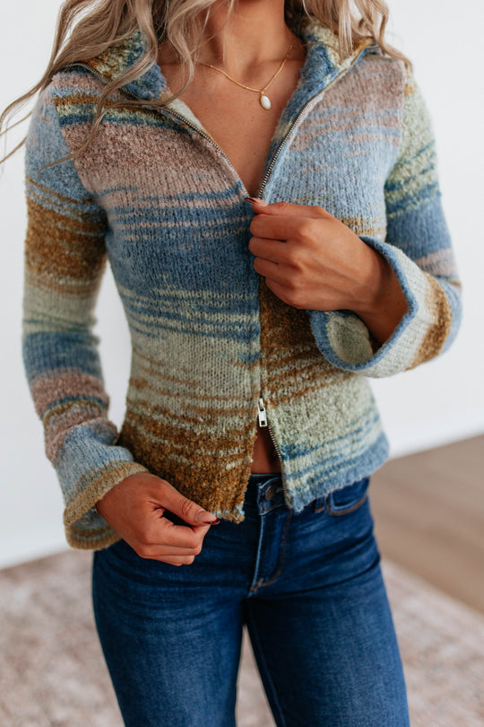 Sunny Knit Sweater - Dusty Blue Mix