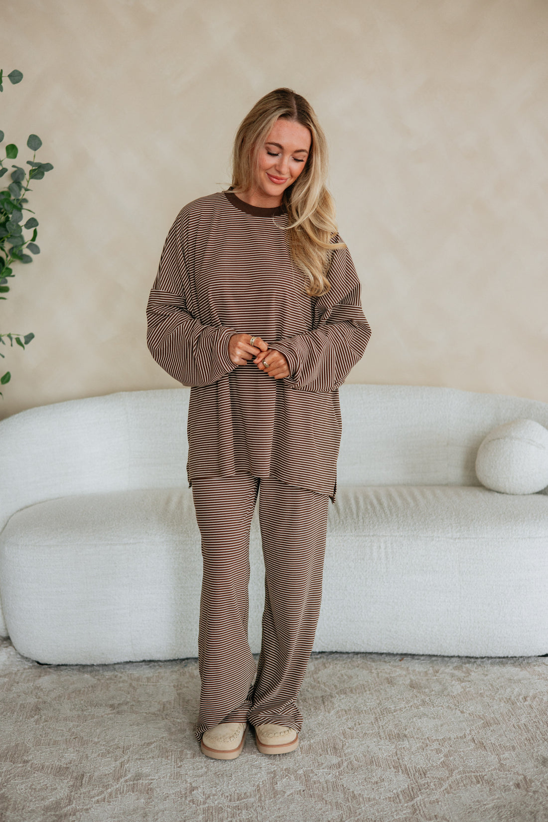 Cayla Striped Top - Chocolate Mix
