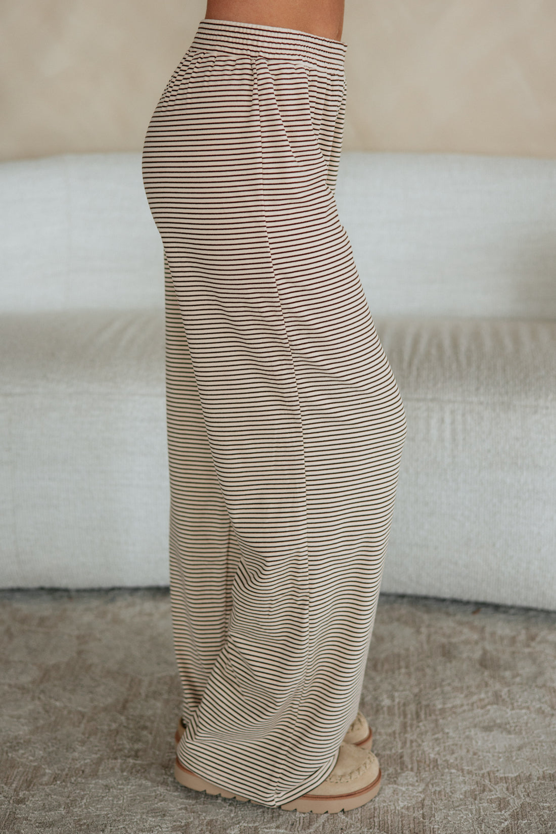 Cayla Striped Pants - Almond Mix