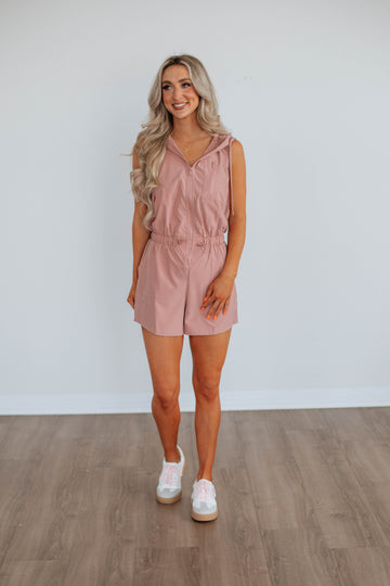 In No Rush Romper - Dusty Pink
