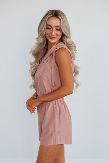 In No Rush Romper - Dusty Pink