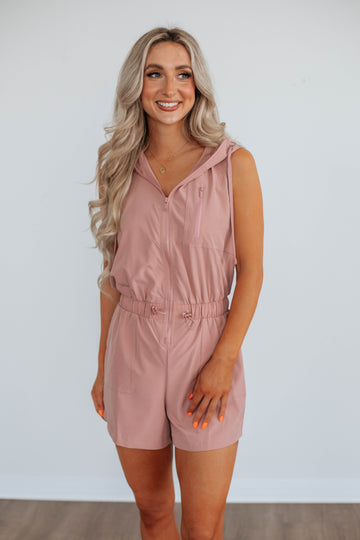 In No Rush Romper - Dusty Pink