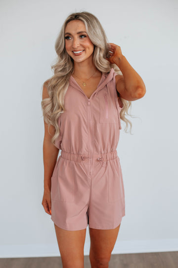 In No Rush Romper - Dusty Pink