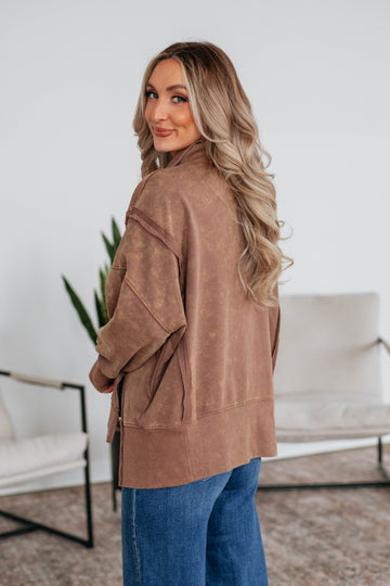 Isaiah Washed Pullover - Mocha