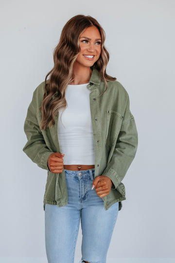 Lovelynn Shacket - Olive