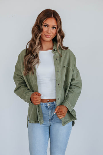 Lovelynn Shacket - Olive