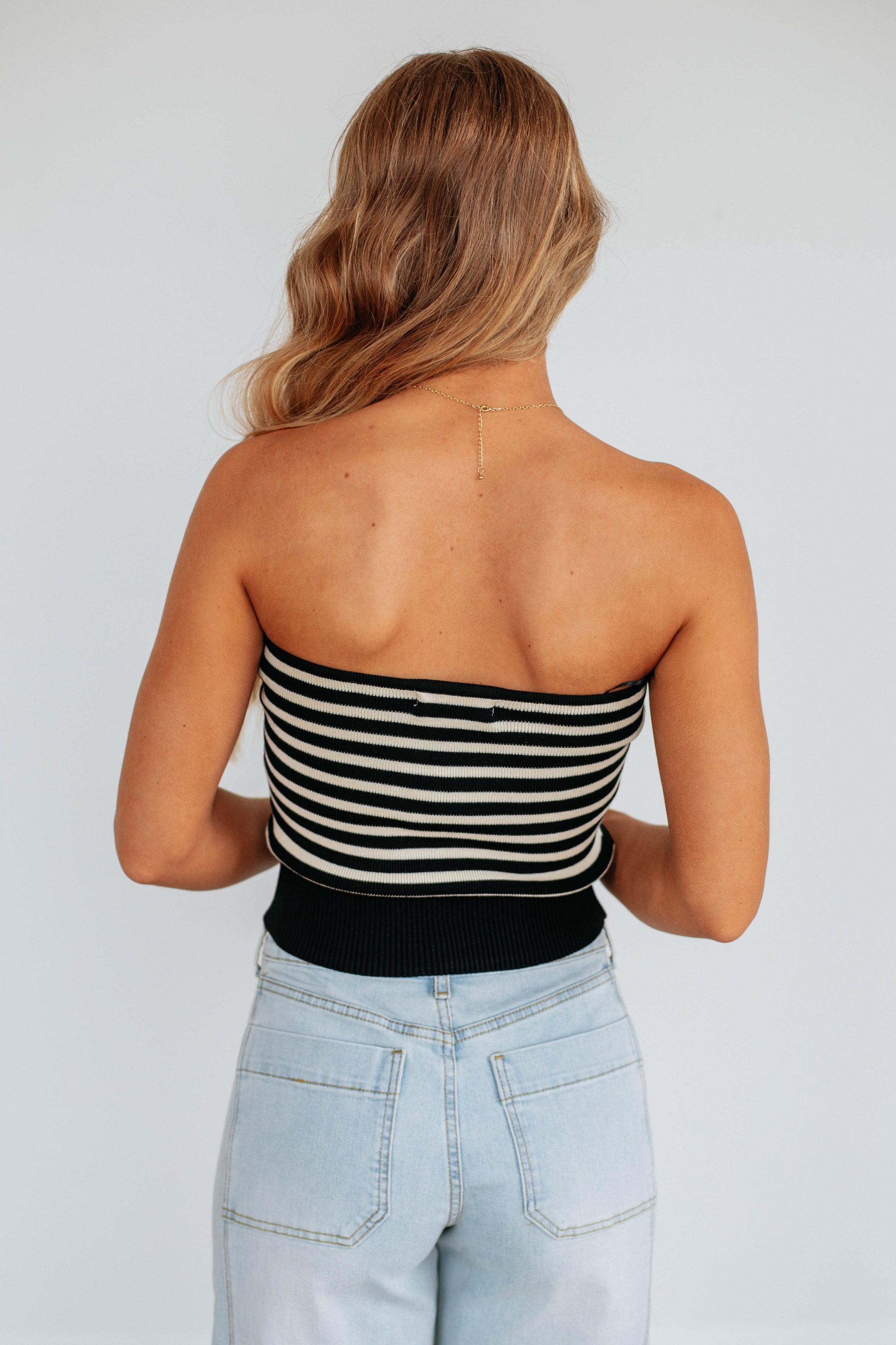 Joci Striped Top - Black Mix