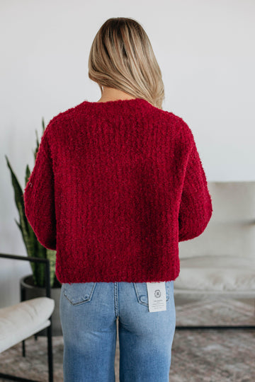 Jodie Knit Cardigan - Crimson