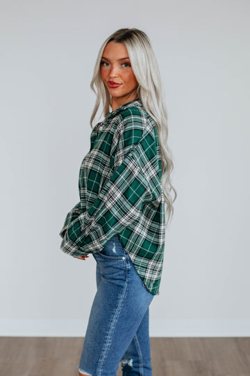 Jona Flannel Top - Pine