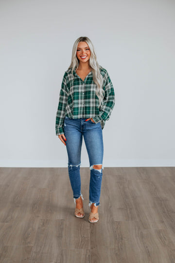Jona Flannel Top - Pine