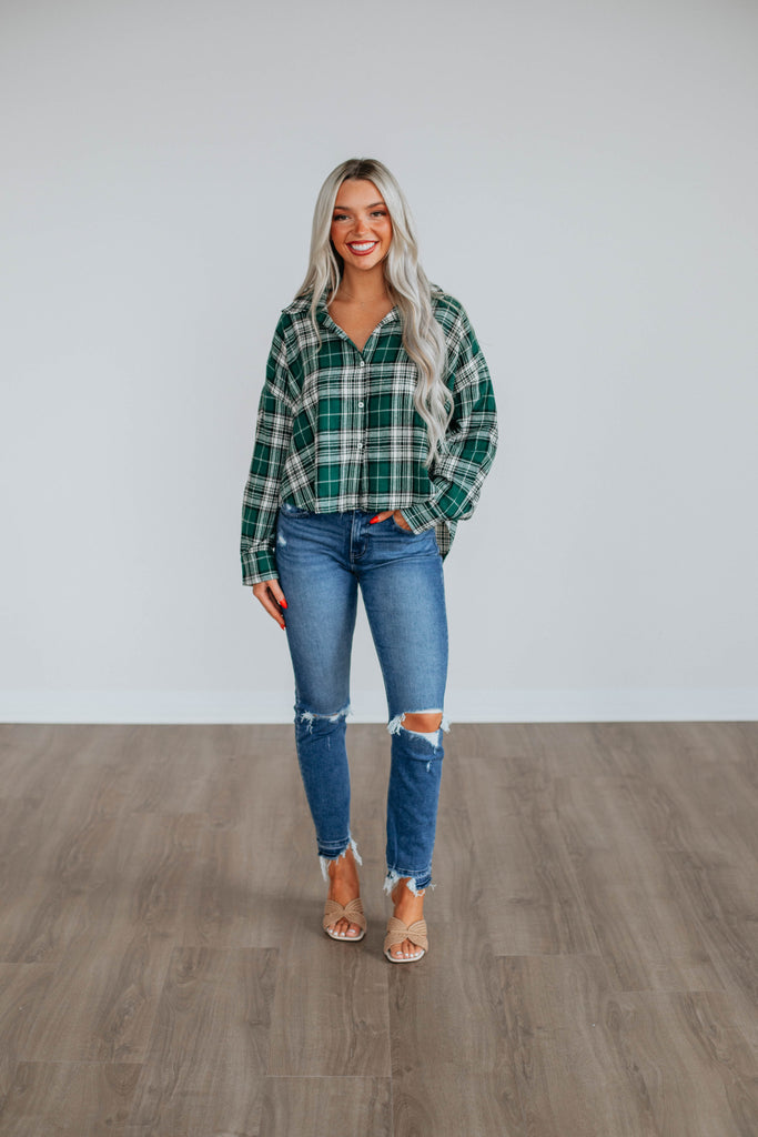 Jona Flannel Top - Pine
