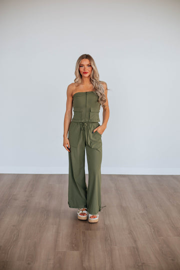 Jule Cargo Pants - Dark Olive