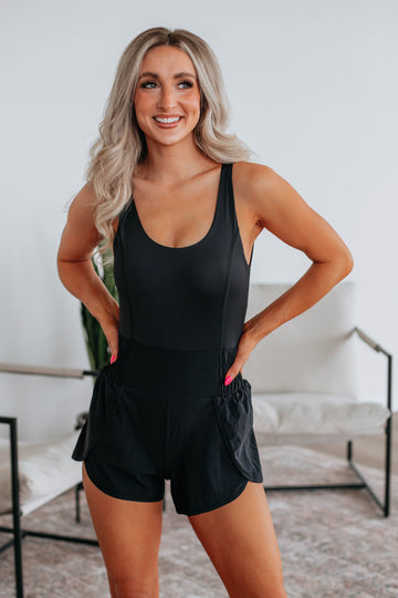 Kaisley Active Romper - Black