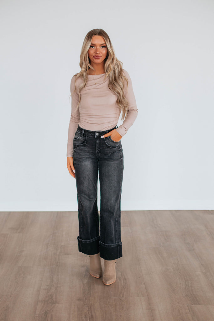 Karleigh Ruched Bodysuit - Sand