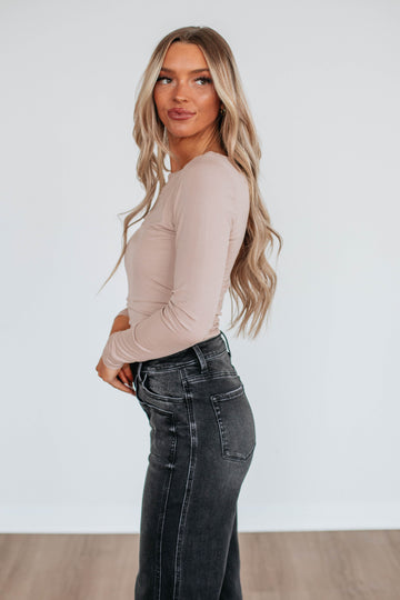 Karleigh Ruched Bodysuit - Sand
