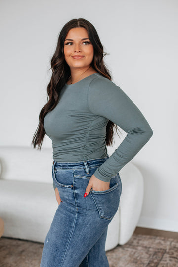 Karleigh Ruched Bodysuit - Spruce