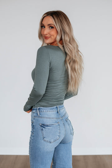 Karleigh Ruched Bodysuit - Spruce