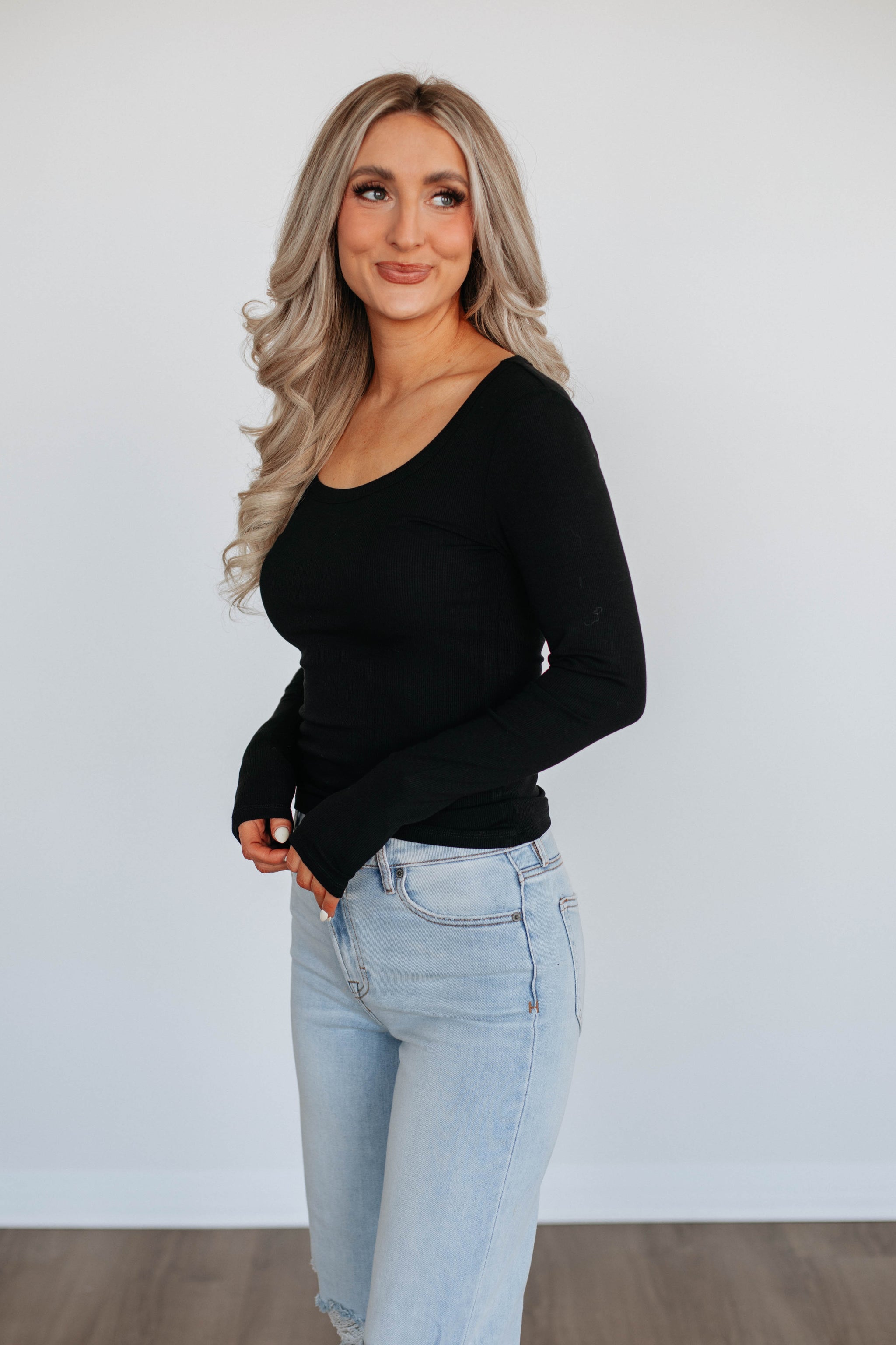 Kasen Ribbed Top - Black