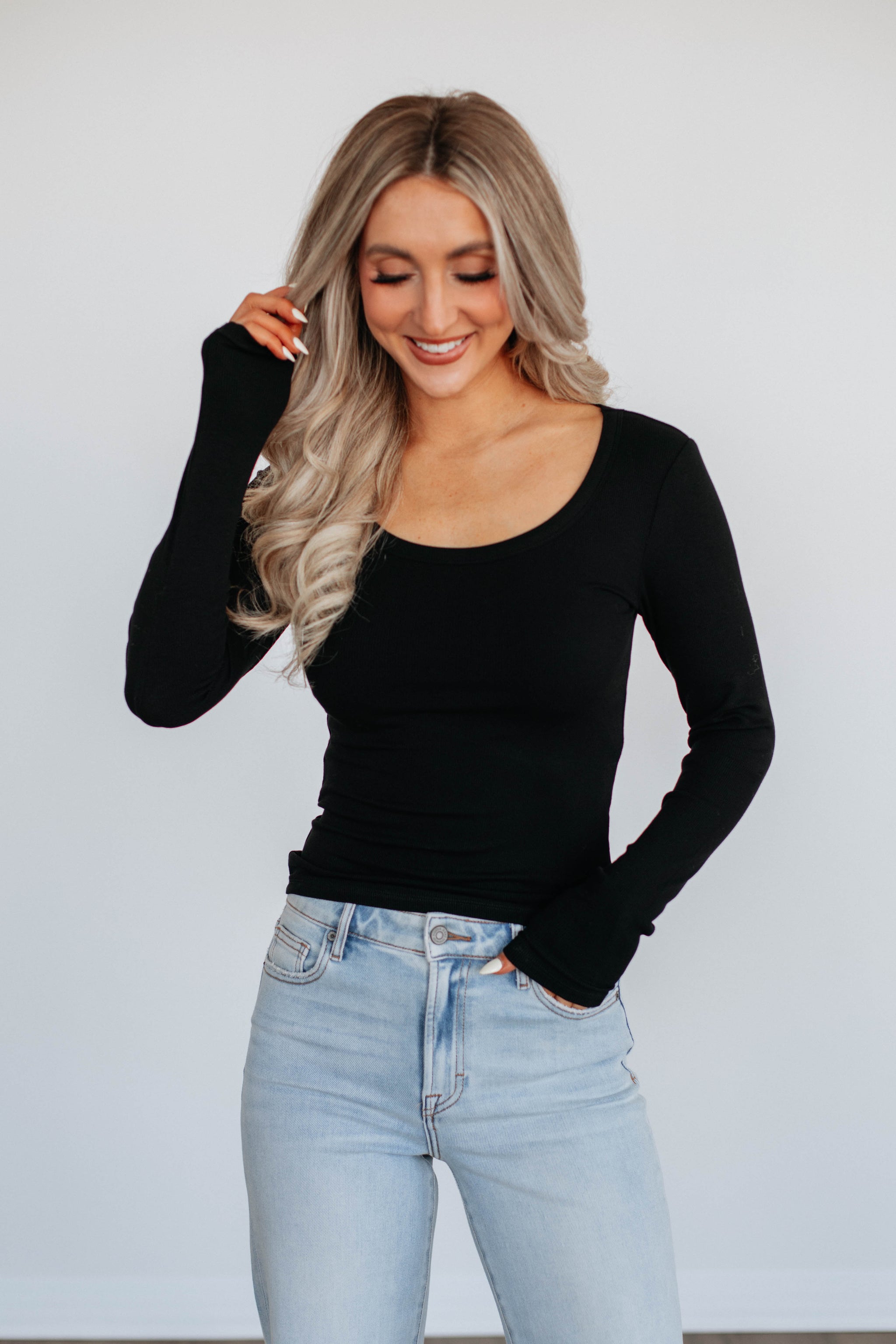 Kasen Ribbed Top - Black