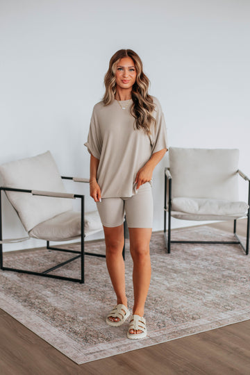 Kaylor Biker Shorts - Beige