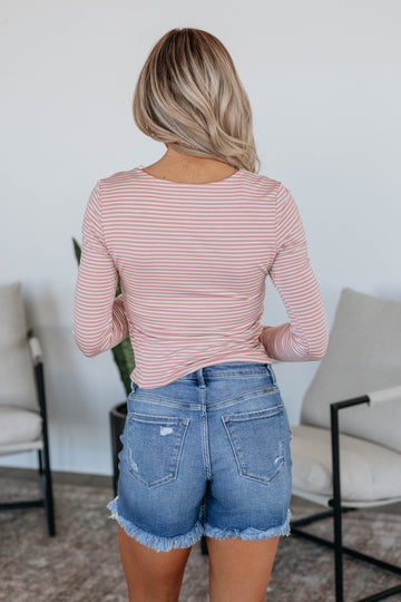 Khalia Striped Top - Blush Mix
