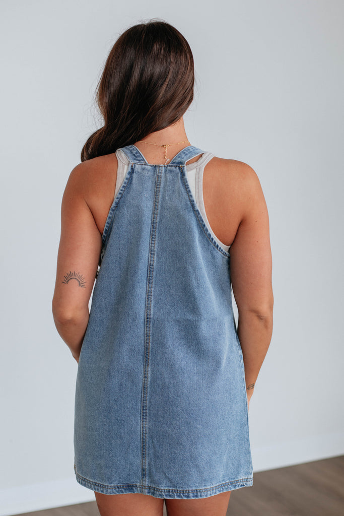Laken Overall Dress - Medium Wash